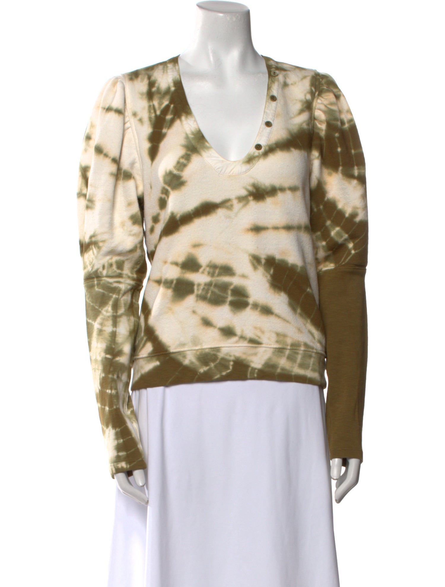 Ulla Johnson Tie-Dye Print V-Neck Top