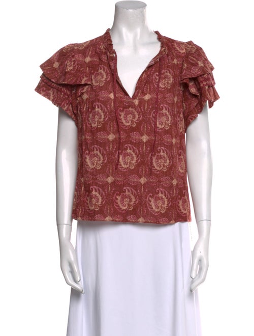 Ulla Johnson Printed V-Neck Blouse