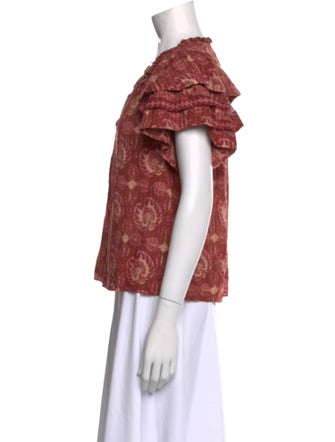 Ulla Johnson Printed V-Neck Blouse