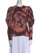 Ulla Johnson Silk Tie-Dye Print Blouse