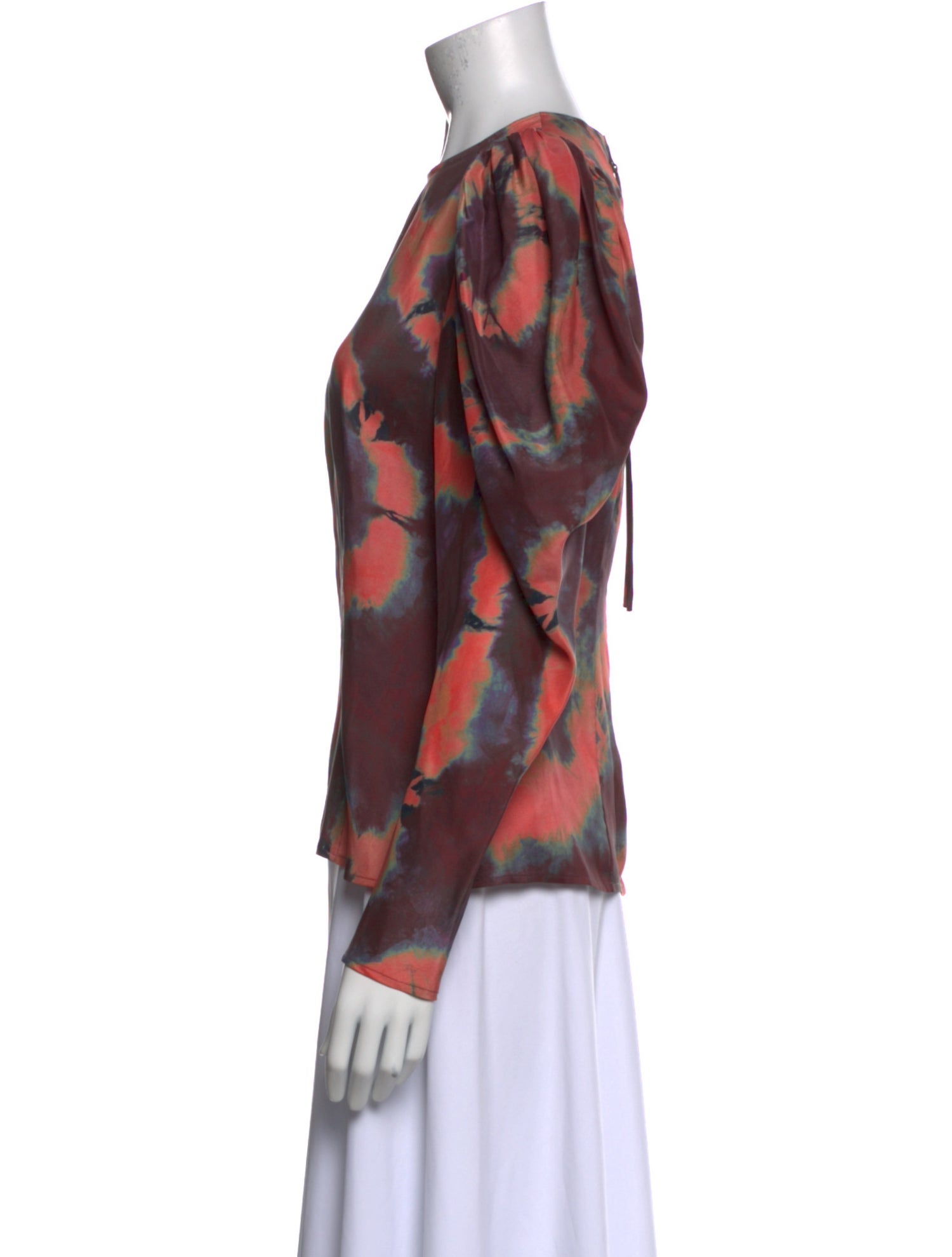 Ulla Johnson Silk Tie-Dye Print Blouse