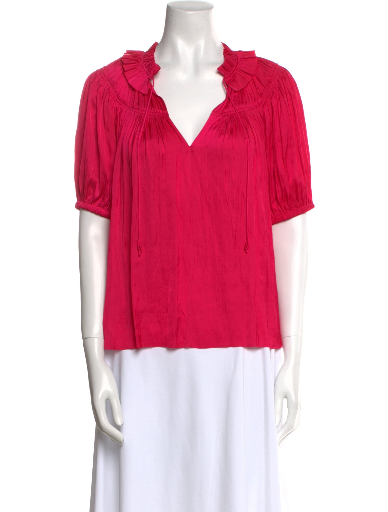 Ulla Johnson V-Neck Short Sleeve Blouse