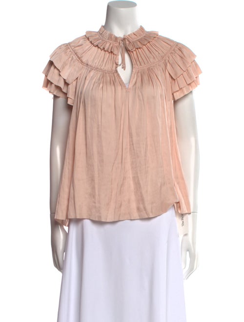 Ulla Johnson Mock Neck Short Sleeve Blouse