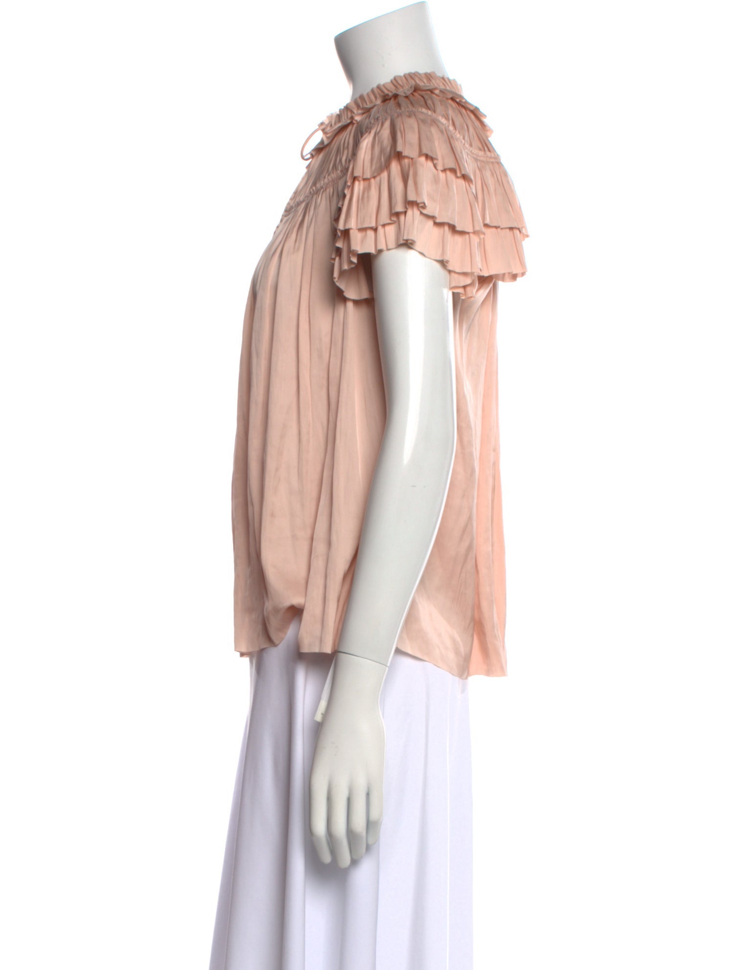 Ulla Johnson Mock Neck Short Sleeve Blouse