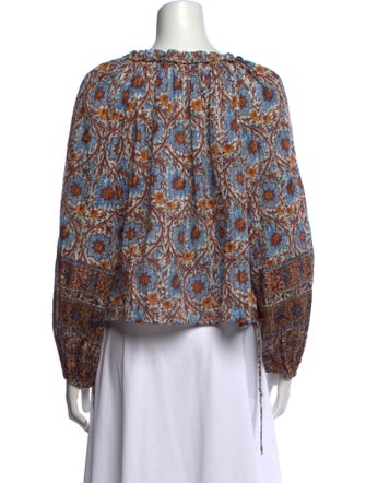 Ulla Johnson Paisley Print V-Neck Blouse