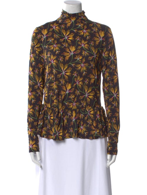 Ulla Johnson Floral Print Mock Neck Blouse