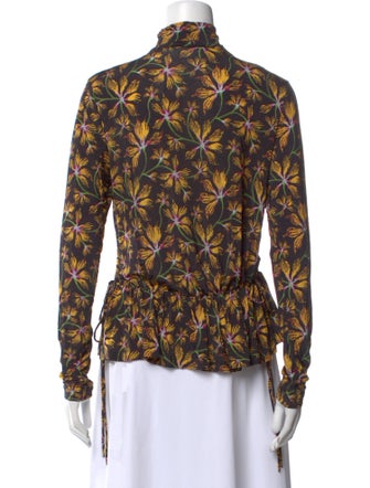 Ulla Johnson Floral Print Mock Neck Blouse