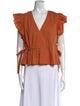 Ulla Johnson V-Neck Short Sleeve Blouse