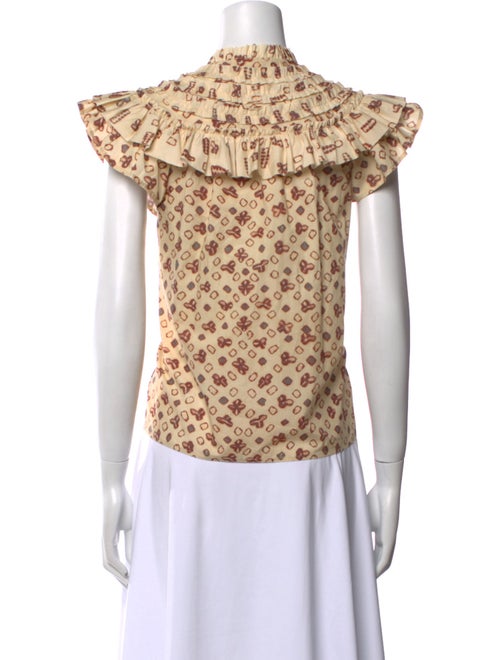 Ulla Johnson Printed V-Neck Top