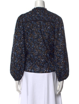 Ulla Johnson Floral Print V-Neck Blouse