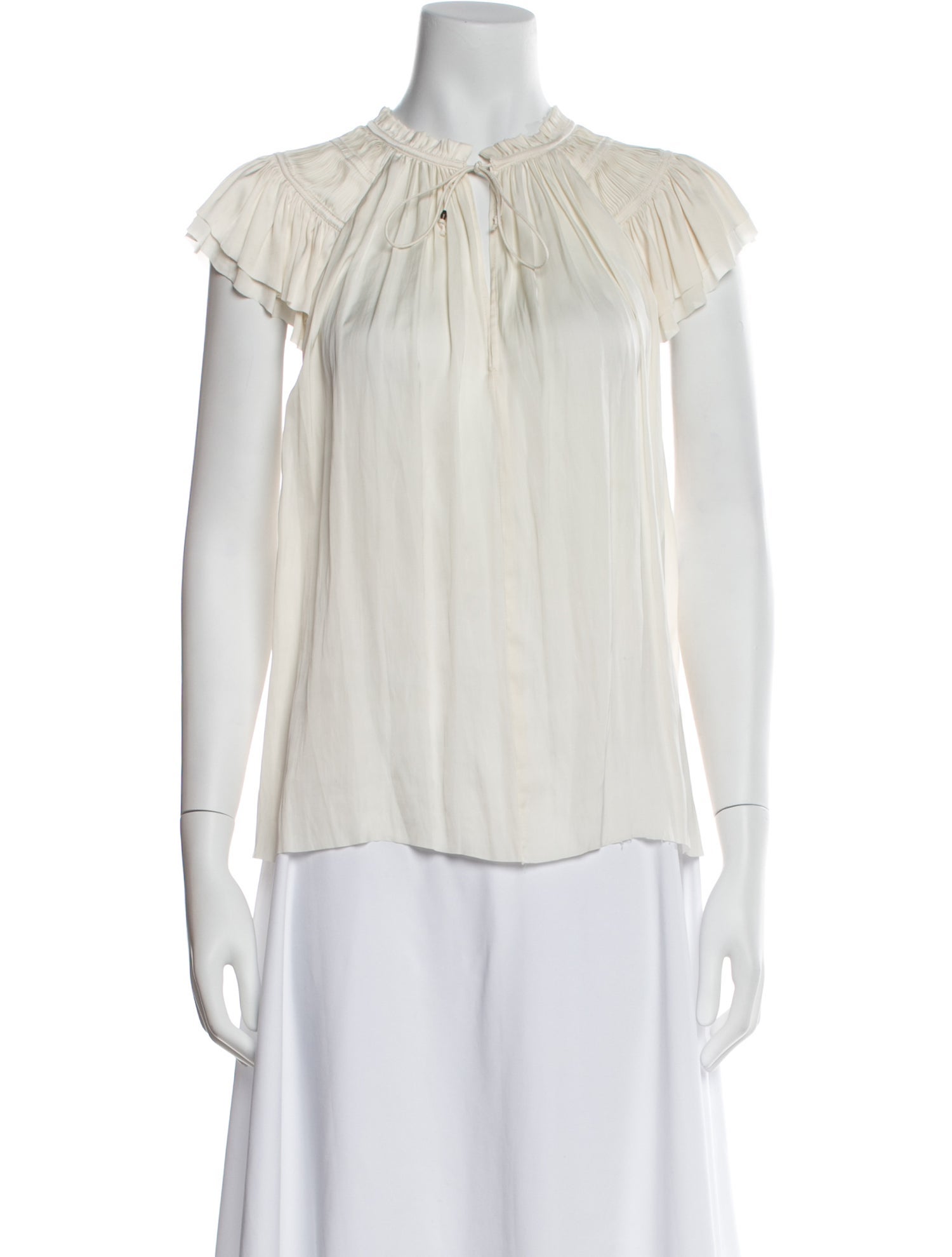 Ulla Johnson Crew Neck Short Sleeve Blouse