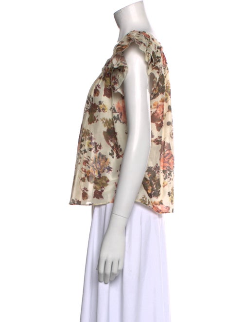 Ulla Johnson Floral Print Square Neckline Blouse