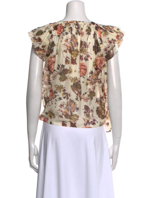 Ulla Johnson Floral Print Square Neckline Blouse