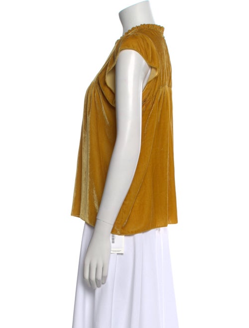 Ulla Johnson Mock Neck Short Sleeve Blouse