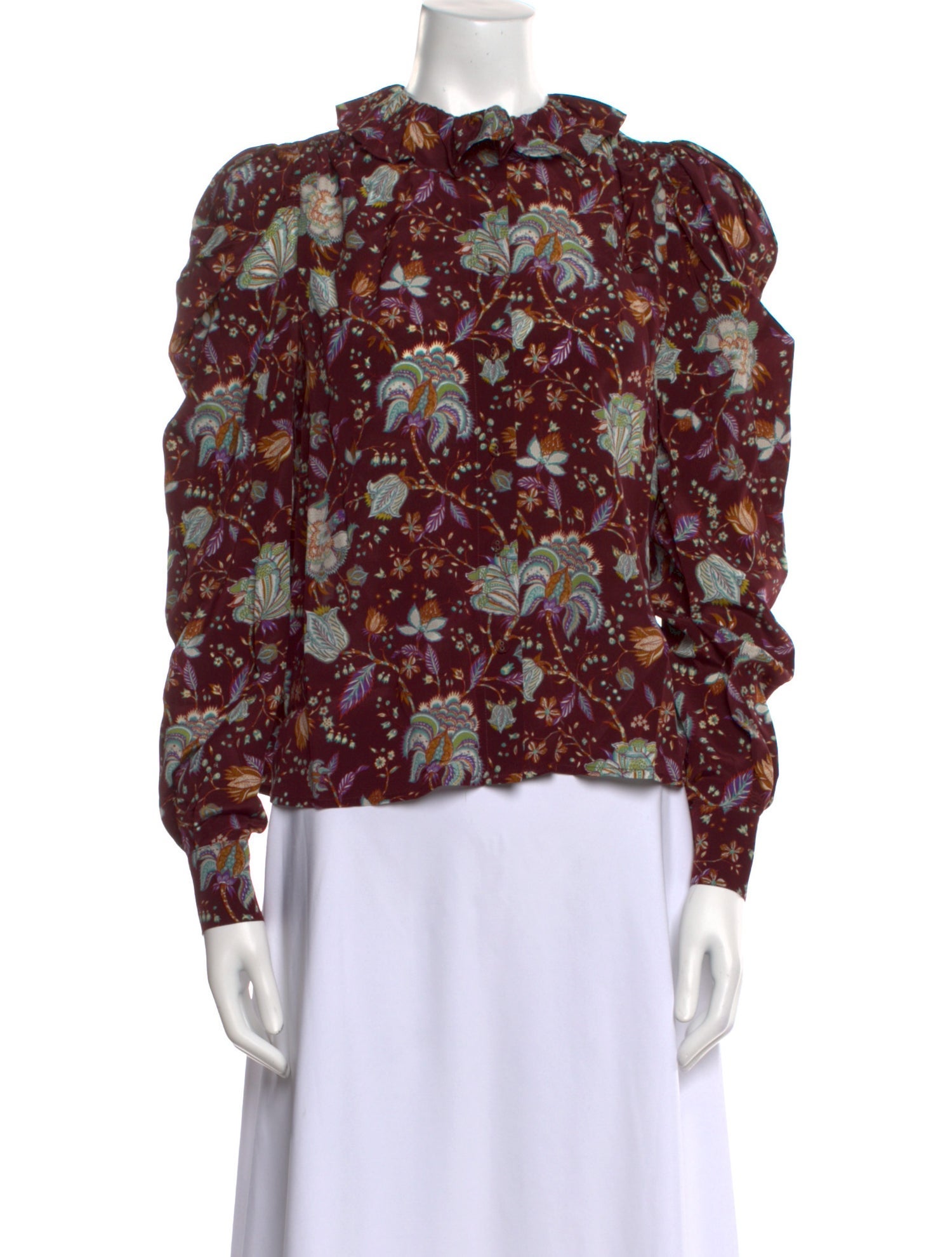 Ulla Johnson Floral Print Mock Neck Blouse w/ Tags