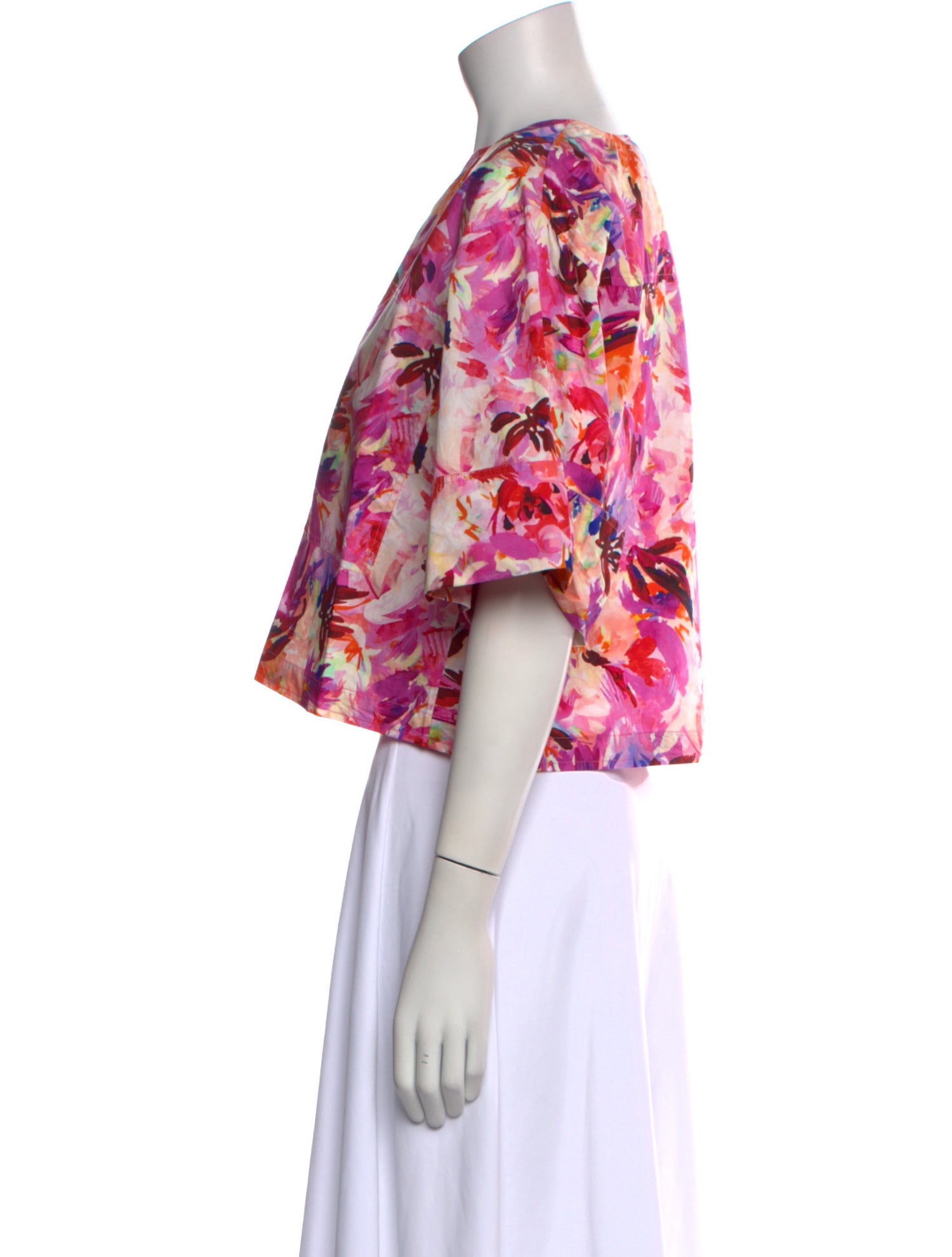 Ulla Johnson Floral Print V-Neck Crop Top