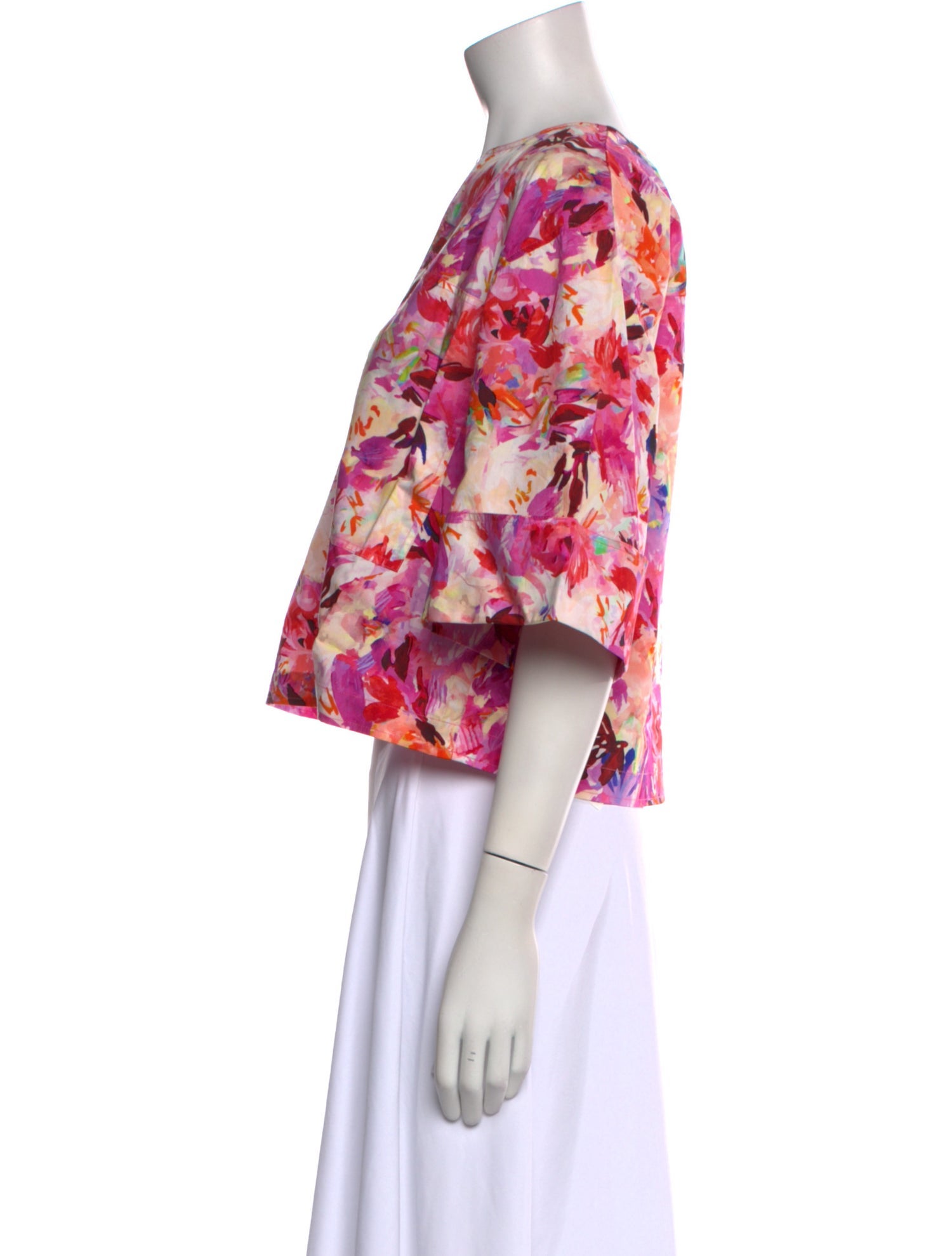 Ulla Johnson Floral Print V-Neck Crop Top