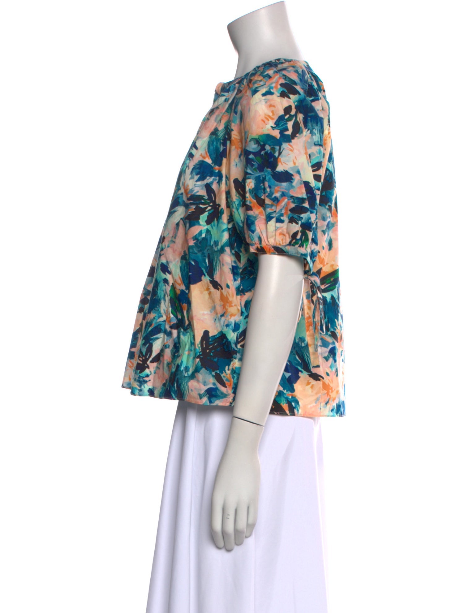 Ulla Johnson Floral Print Bateau Neckline Blouse