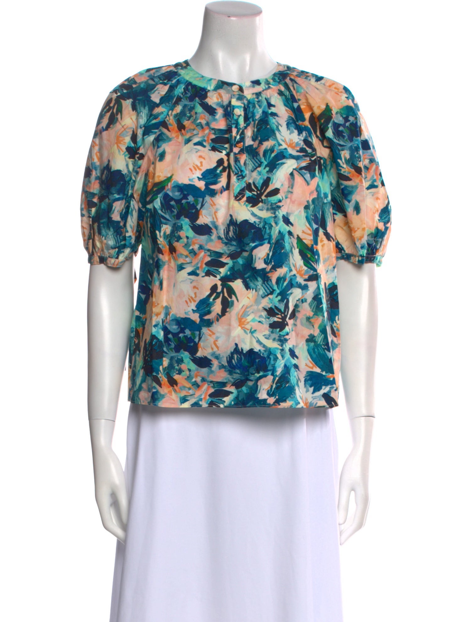 Ulla Johnson Floral Print Crew Neck Blouse
