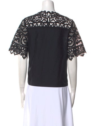 Ulla Johnson Lace Pattern Crew Neck Blouse