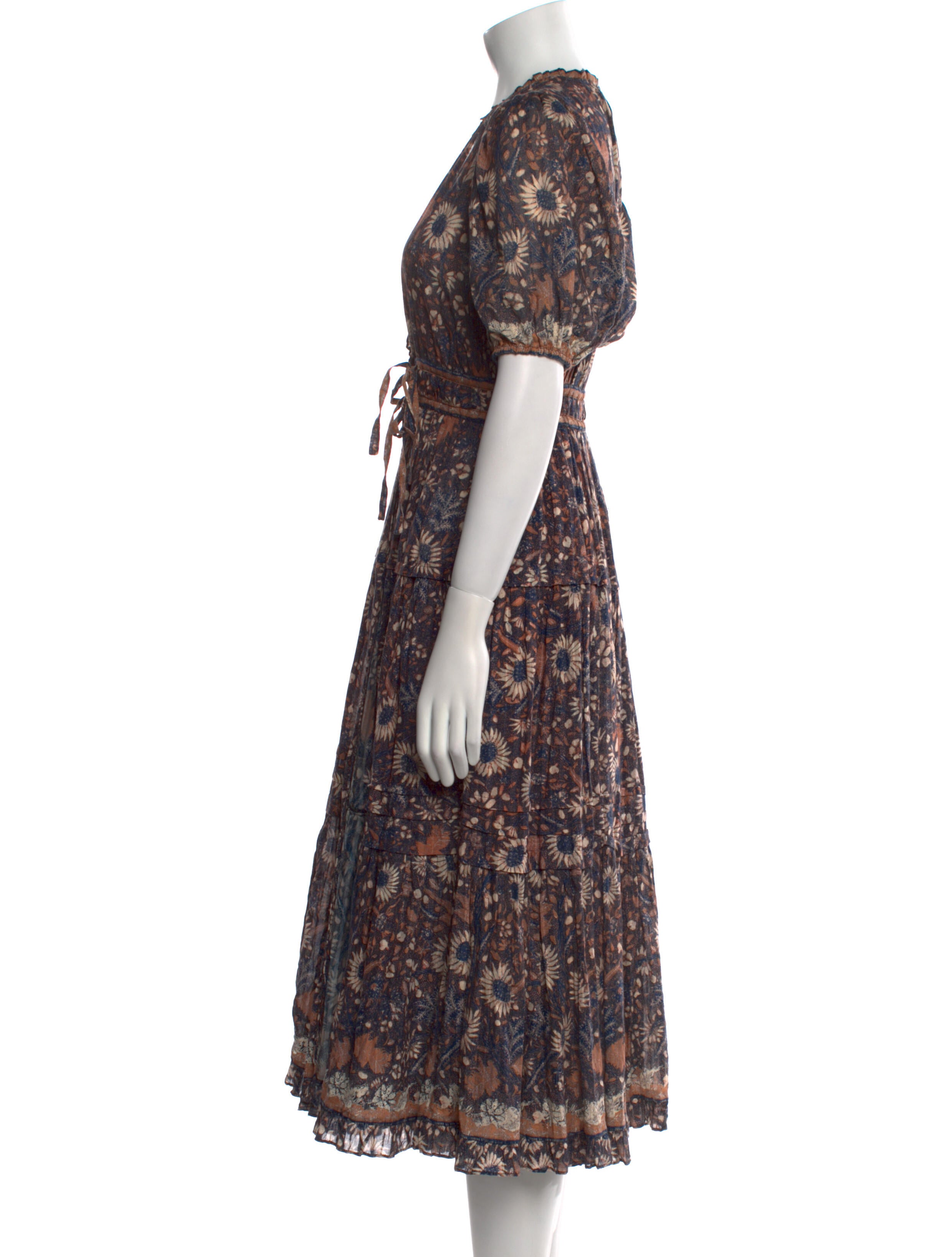 Ulla Johnson Floral Print Midi Length Dress