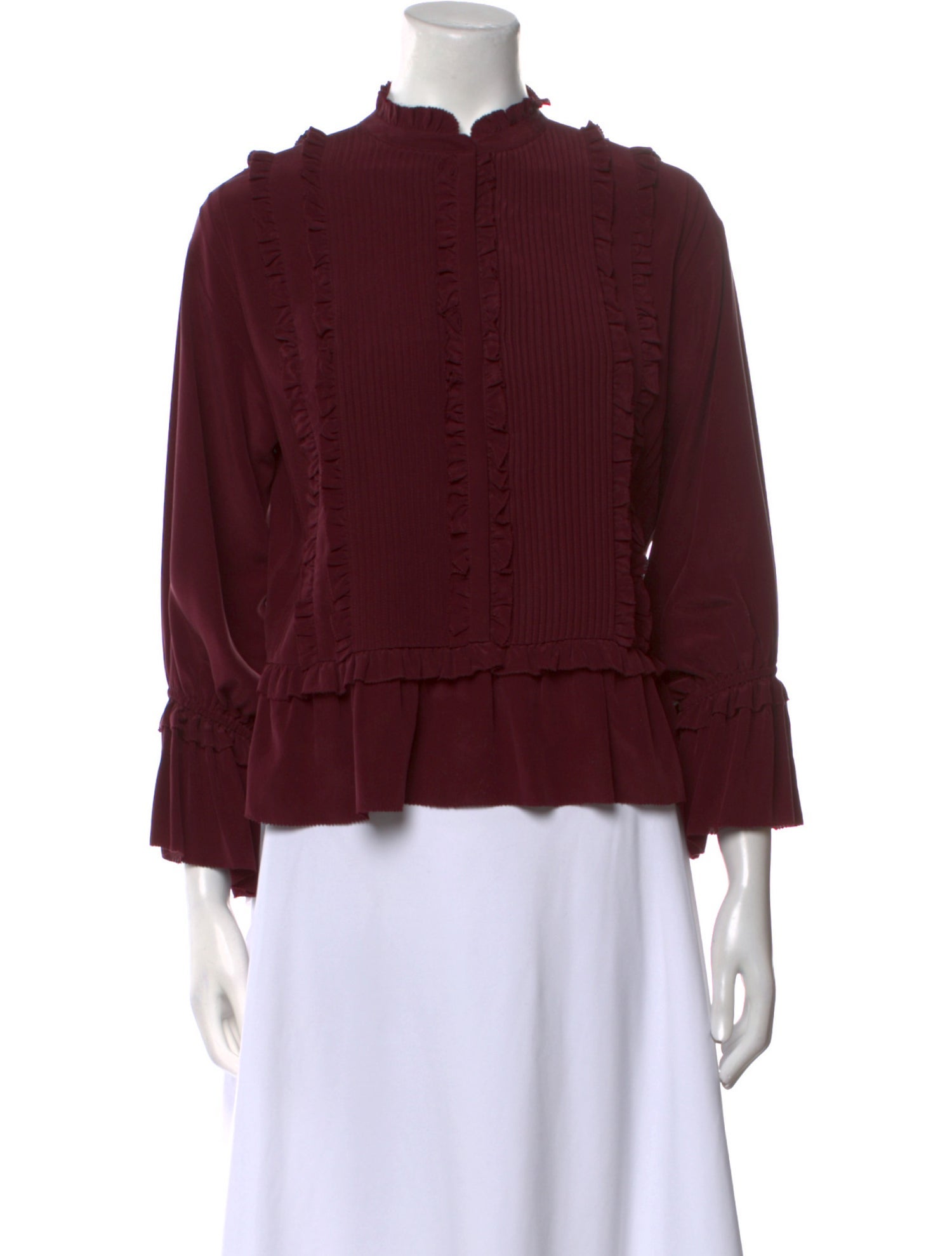 Ulla Johnson Silk Mock Neck Blouse