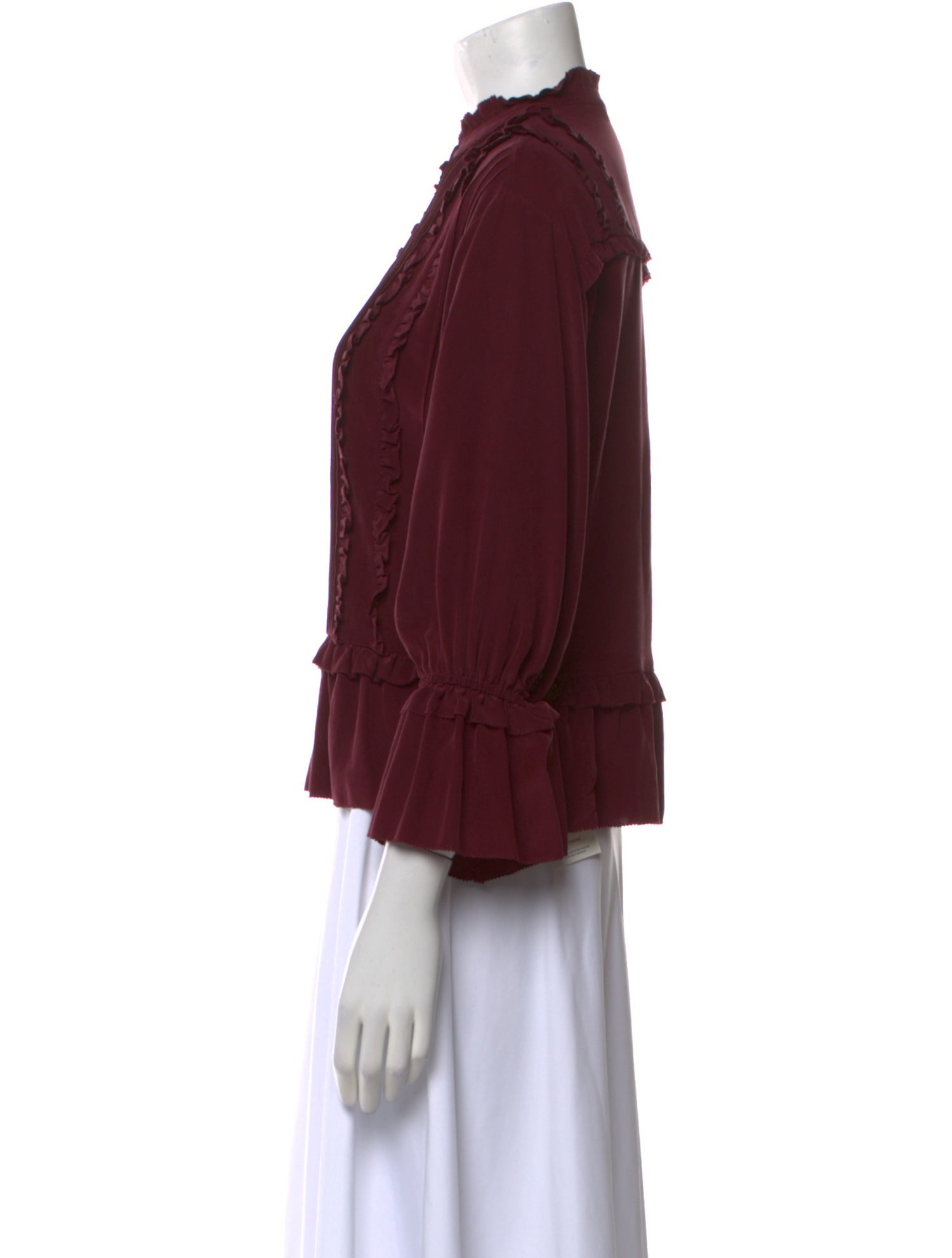 Ulla Johnson Silk Mock Neck Blouse