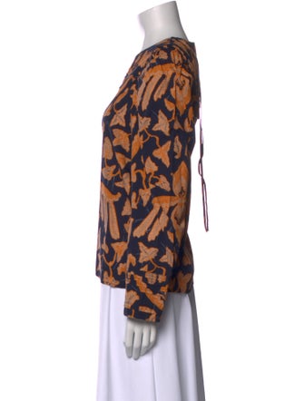 Ulla Johnson Printed Crew Neck Blouse