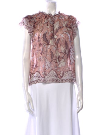 Ulla Johnson Silk Floral Print Blouse