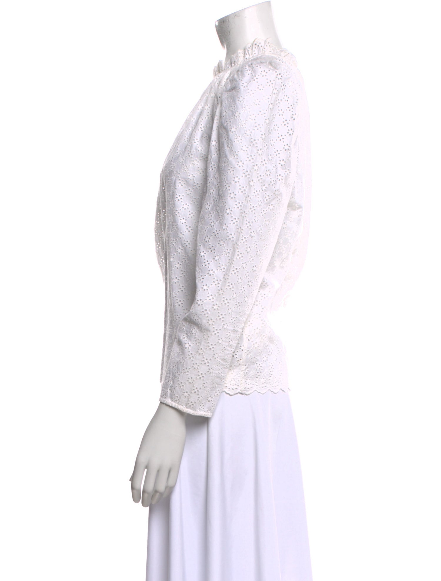 Ulla Johnson Lace Pattern Mock Neck Blouse