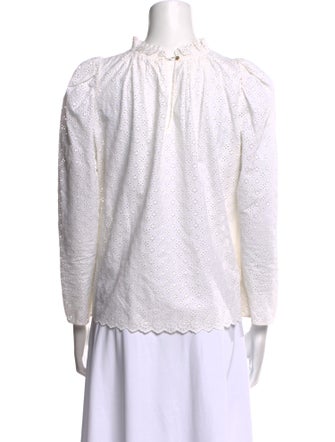 Ulla Johnson Lace Pattern Mock Neck Blouse