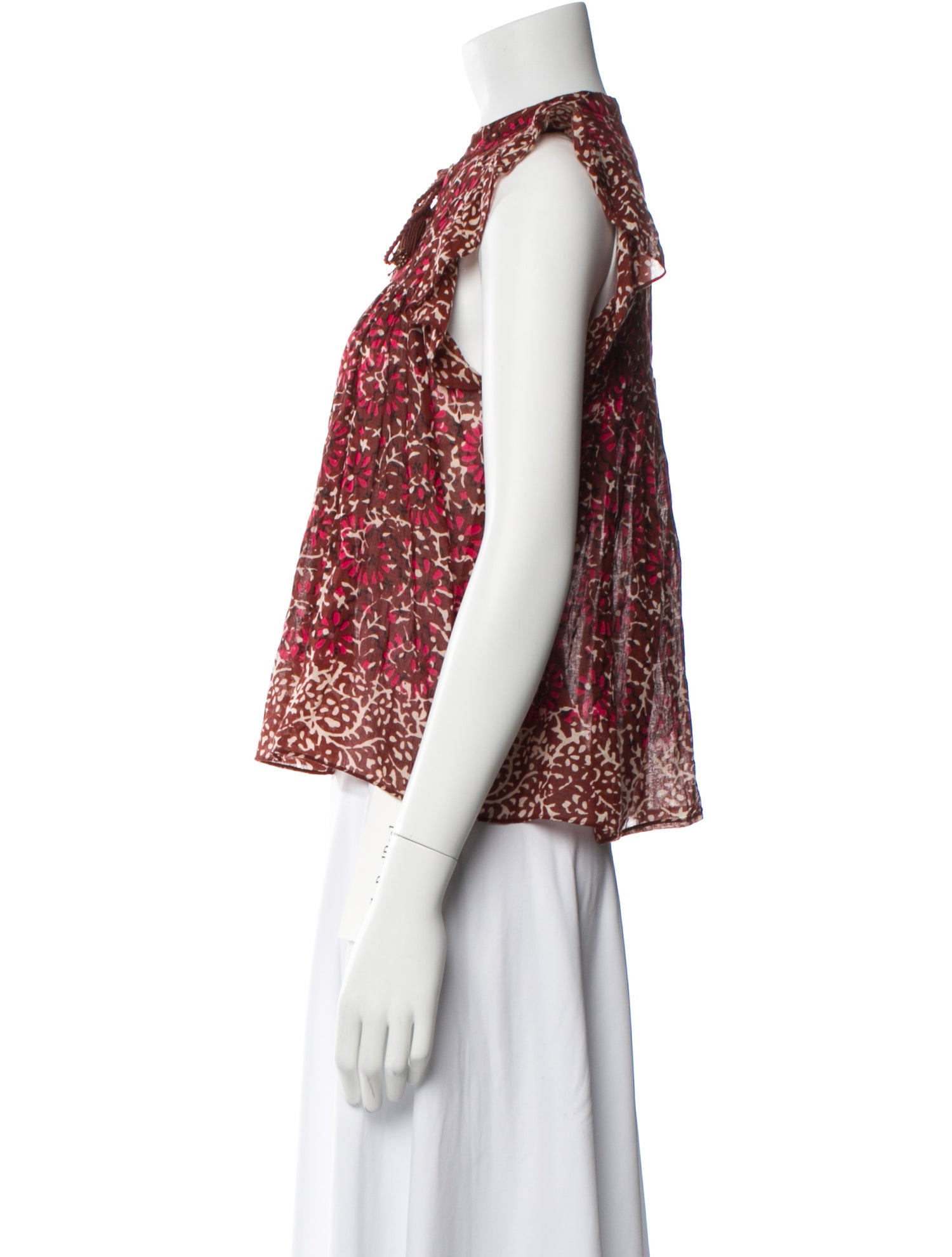 Ulla Johnson Floral Print Mock Neck Blouse