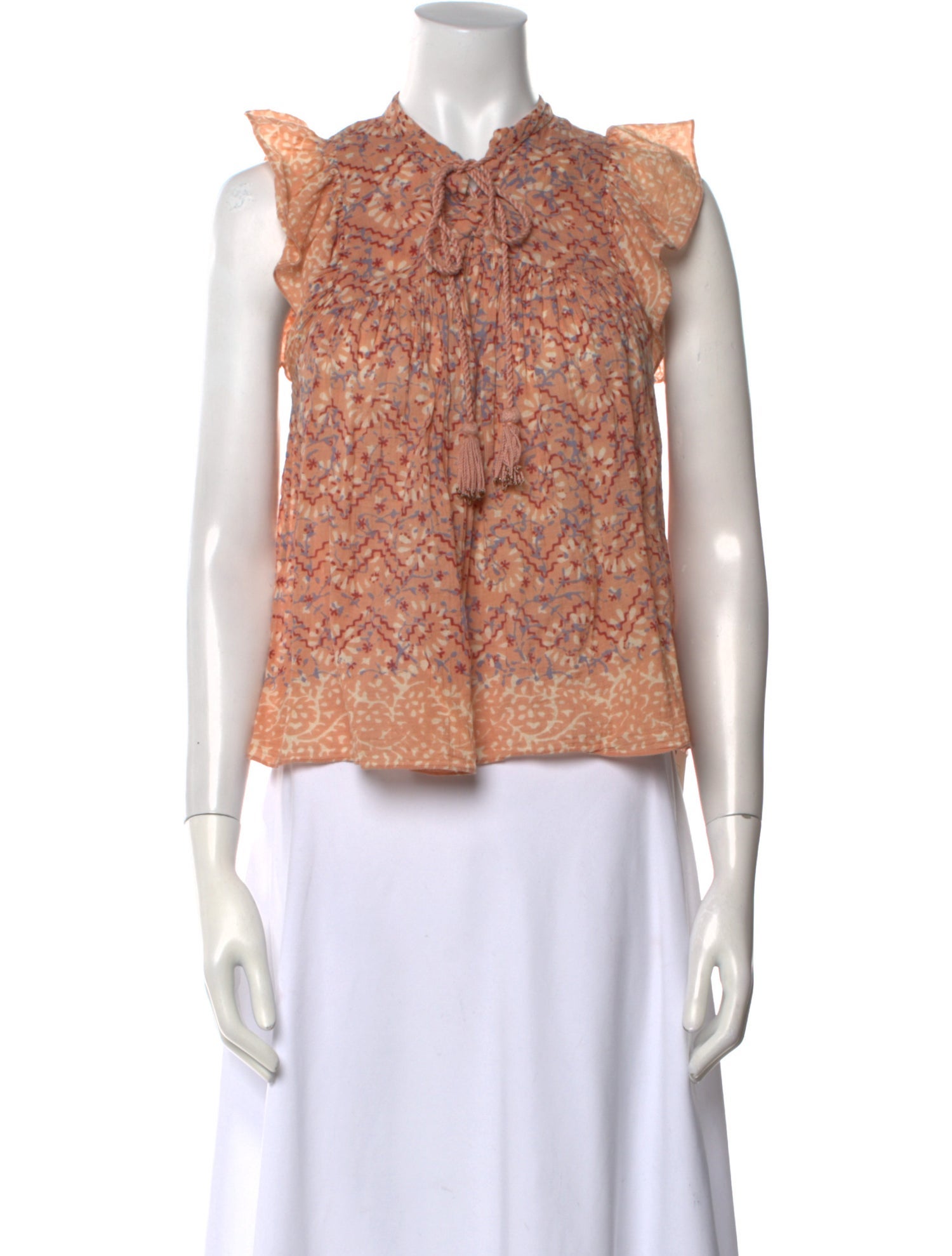 Ulla Johnson Lace Pattern Mock Neck Crop Top