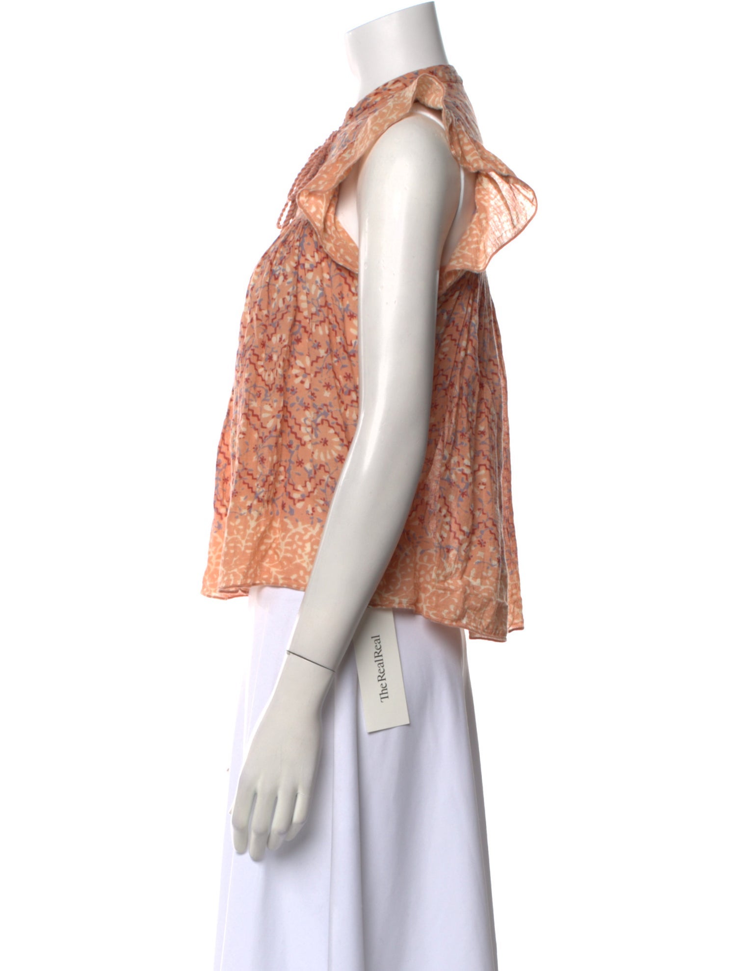 Ulla Johnson Lace Pattern Mock Neck Crop Top