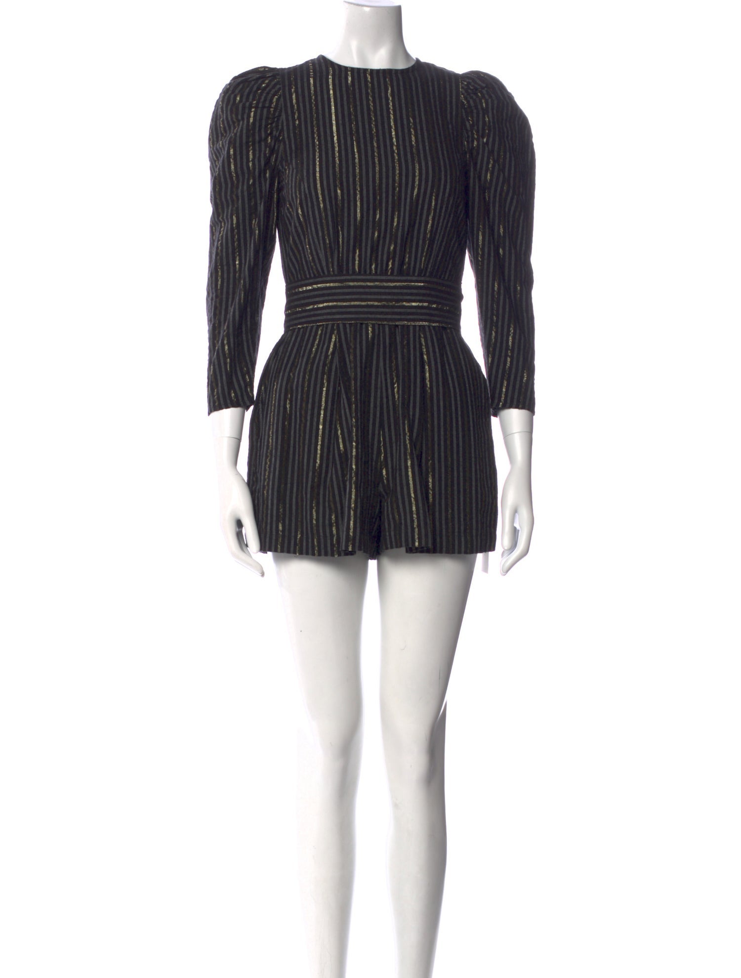 Ulla Johnson Striped Crew Neck Romper