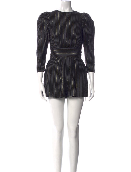 Ulla Johnson Striped Crew Neck Romper