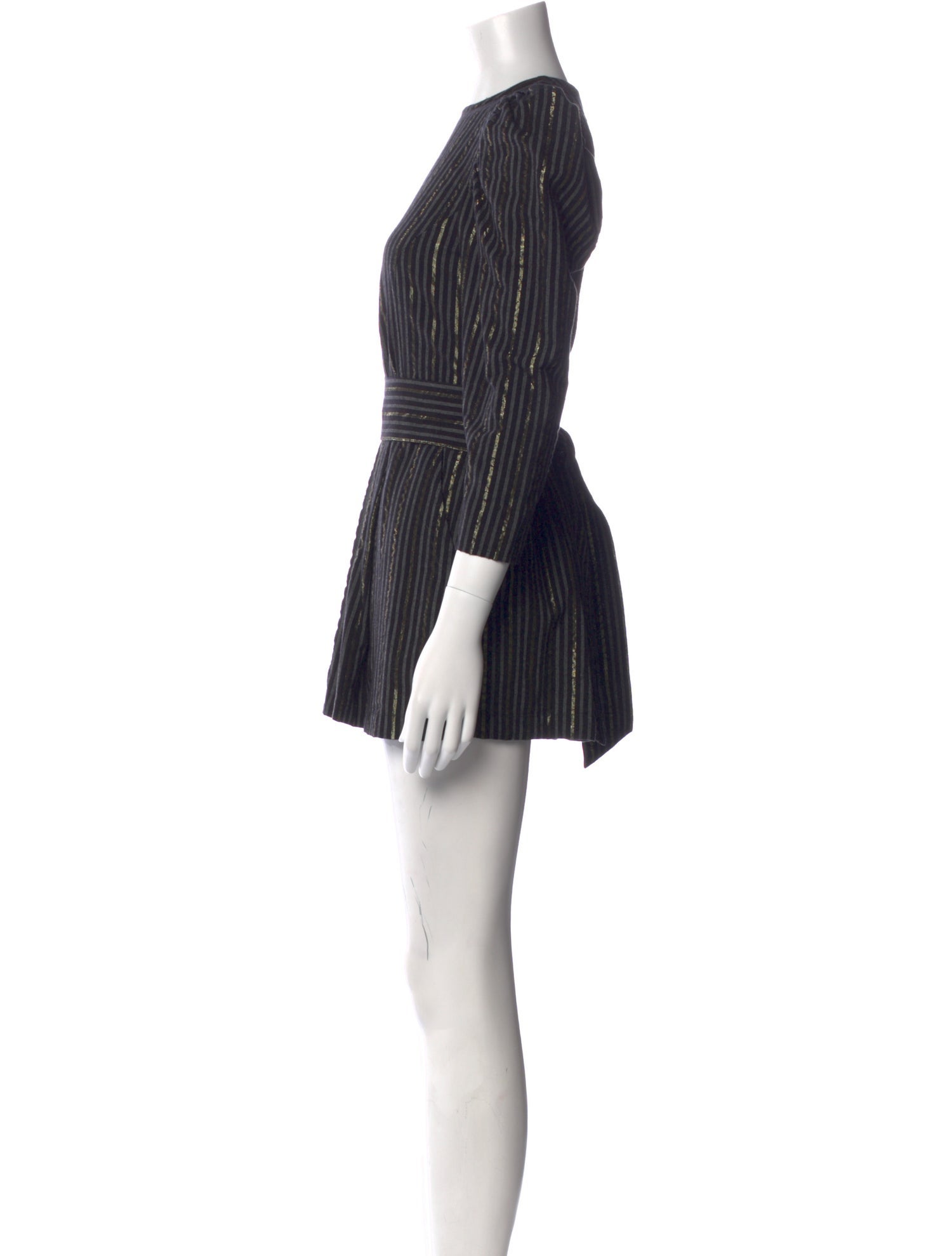 Ulla Johnson Striped Crew Neck Romper