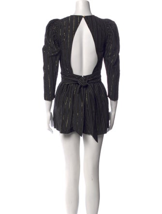 Ulla Johnson Striped Crew Neck Romper