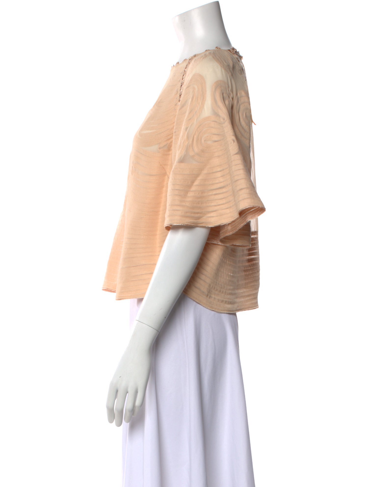 Ulla Johnson Bateau Neckline Short Sleeve Crop Top