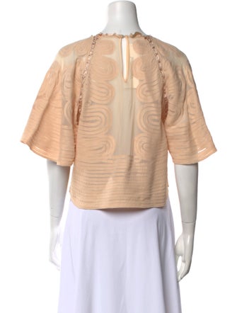 Ulla Johnson Bateau Neckline Short Sleeve Crop Top