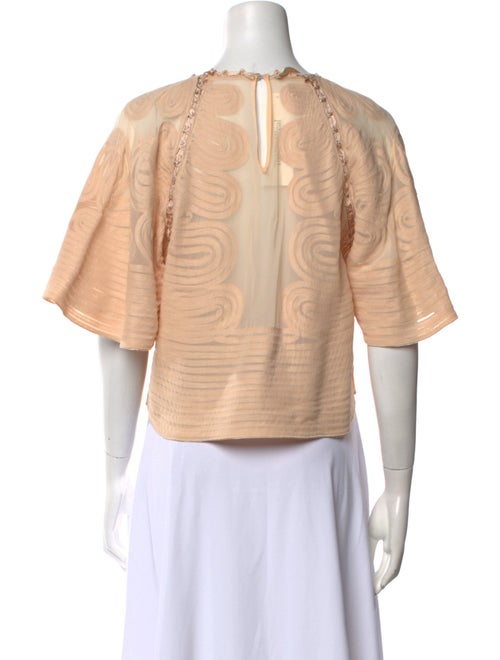 Ulla Johnson Bateau Neckline Short Sleeve Crop Top