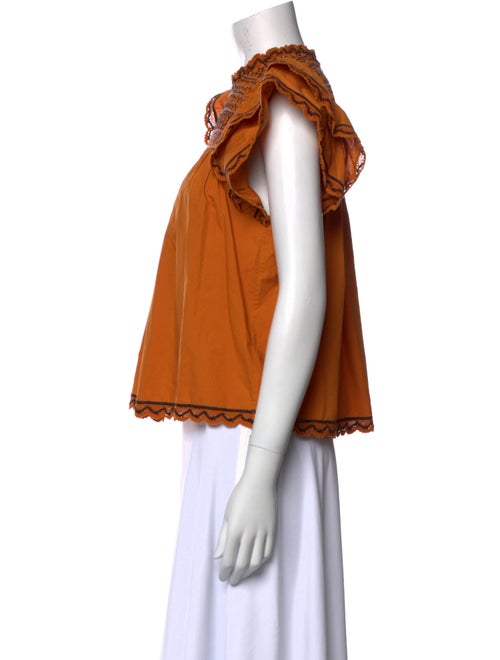 Ulla Johnson Mock Neck Short Sleeve Blouse