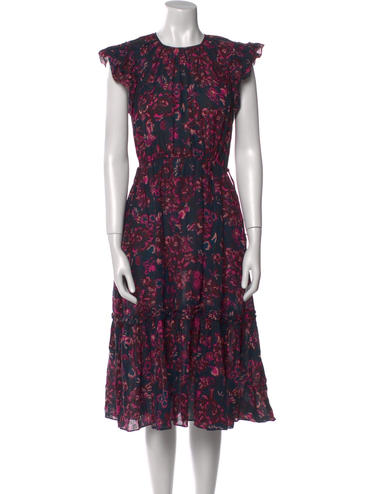 Ulla Johnson Floral Print Midi Length Dress