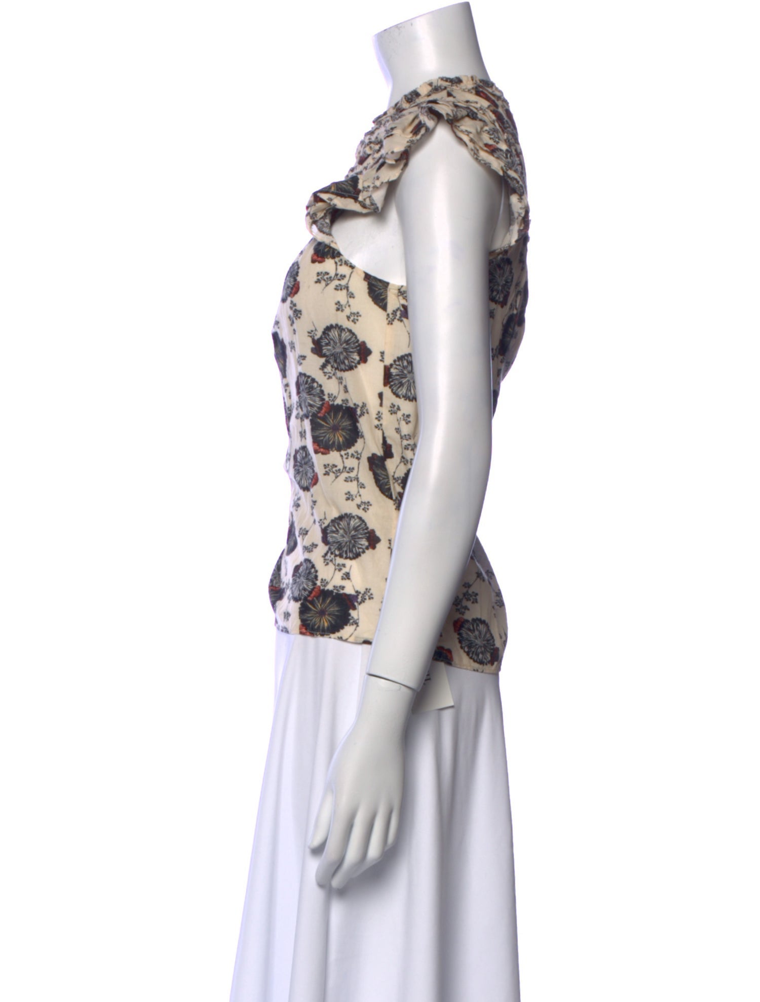 Ulla Johnson Floral Print Mock Neck Blouse