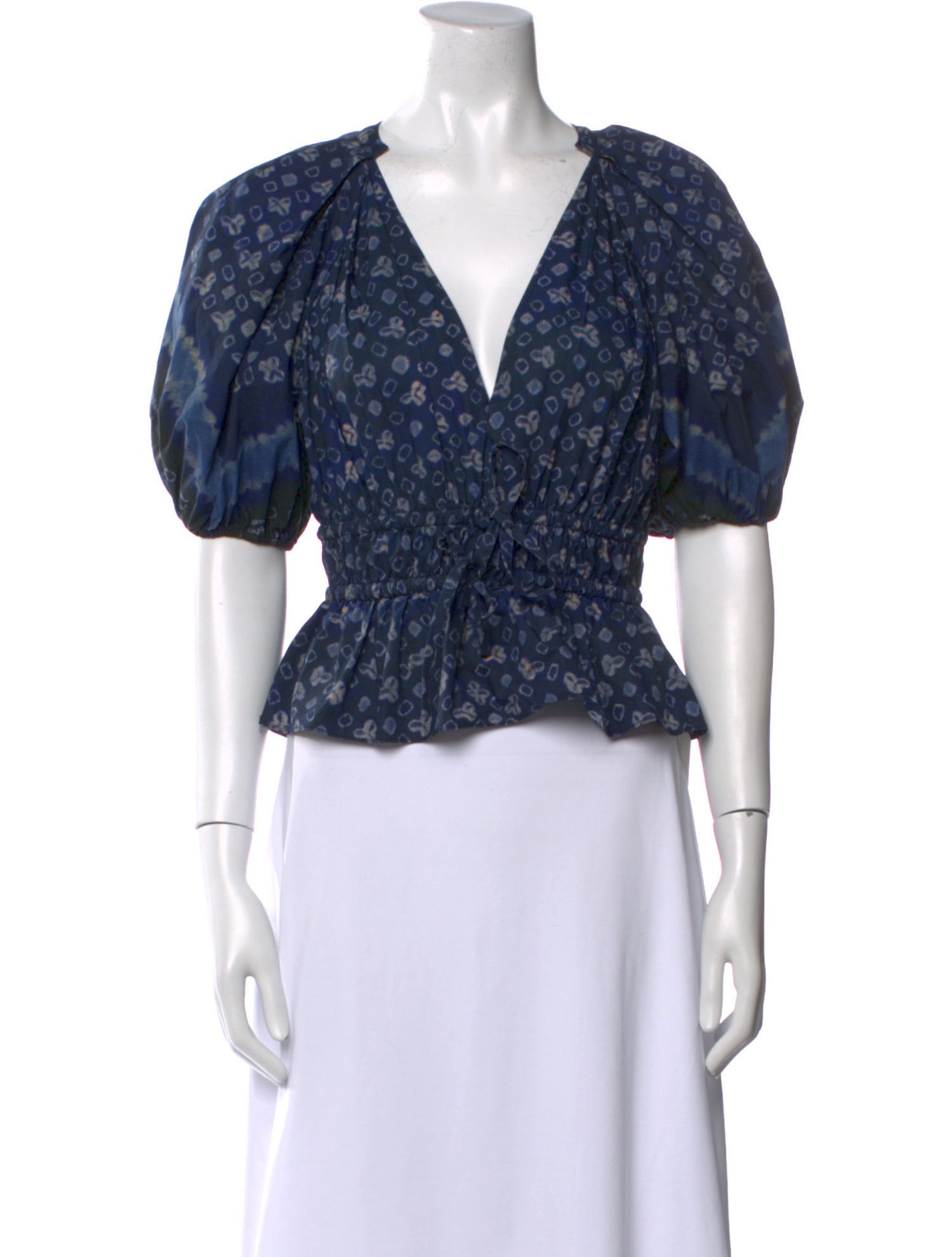 Ulla Johnson Printed V-Neck Crop Top