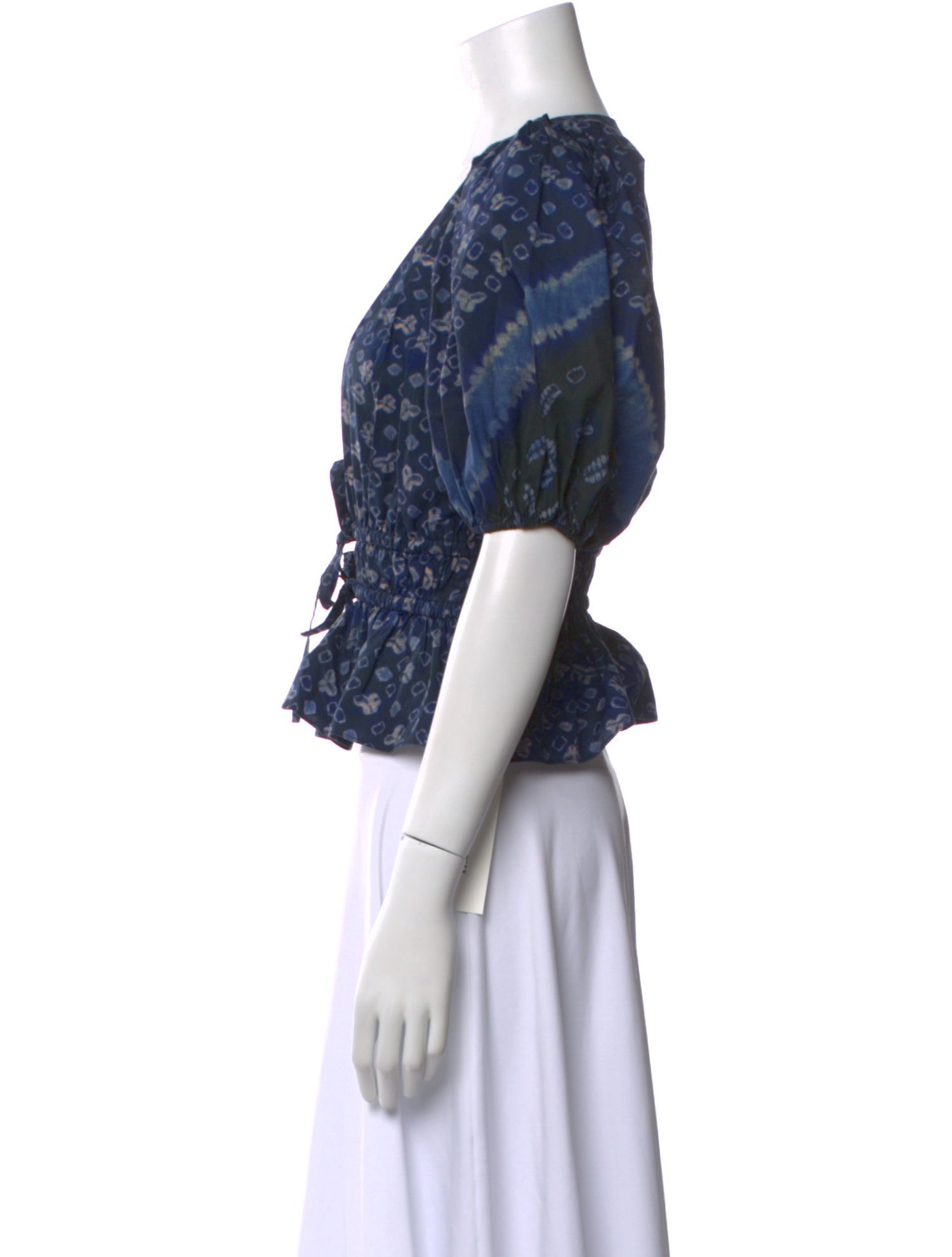 Ulla Johnson Printed V-Neck Crop Top