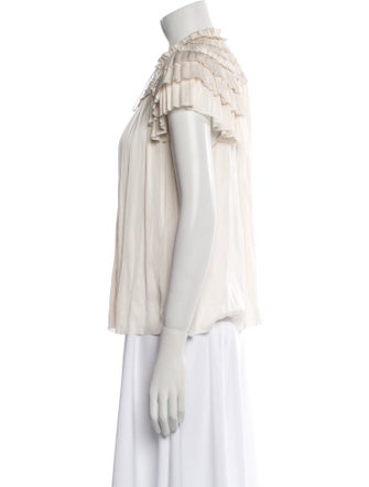 Ulla Johnson Mock Neck Short Sleeve Blouse