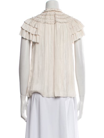 Ulla Johnson Mock Neck Short Sleeve Blouse