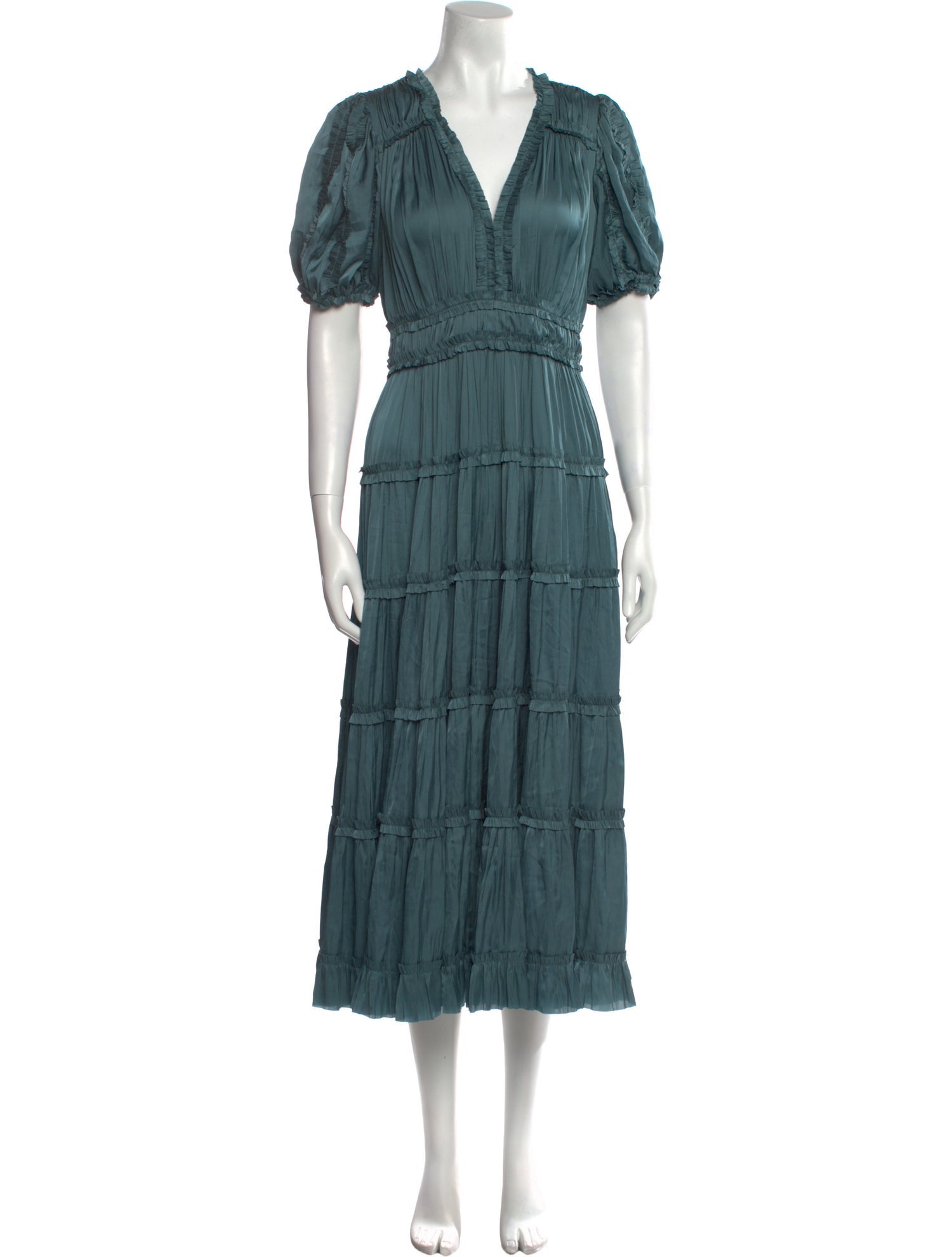 Ulla Johnson V-Neck Midi Length Dress