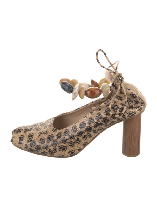 Ulla Johnson Leather Floral Print Pumps